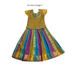 South Indian Lehenga Girls skirt MULTI COLORS - 26"